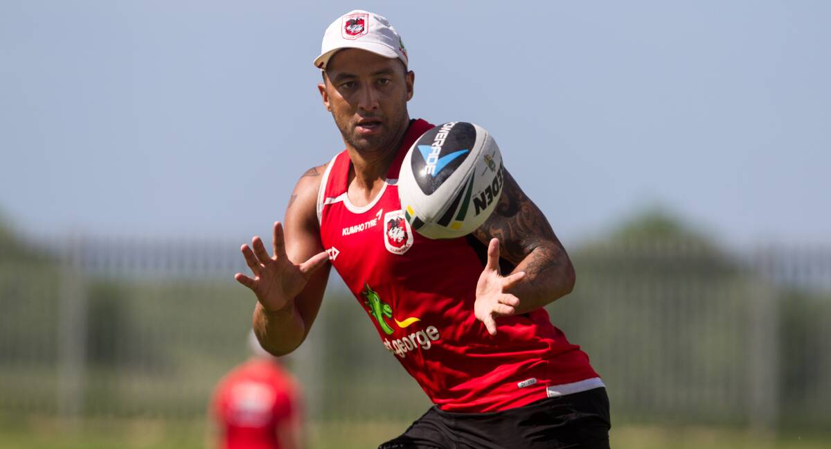 A focused Benji Marshall at Dragons' training this week. Picture: CHRISTOPHER CHAN