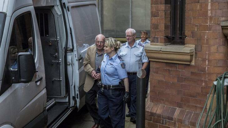 Former detective Roger Rogerson leaves King Street court on Monday.  Photo: Michele Mossop