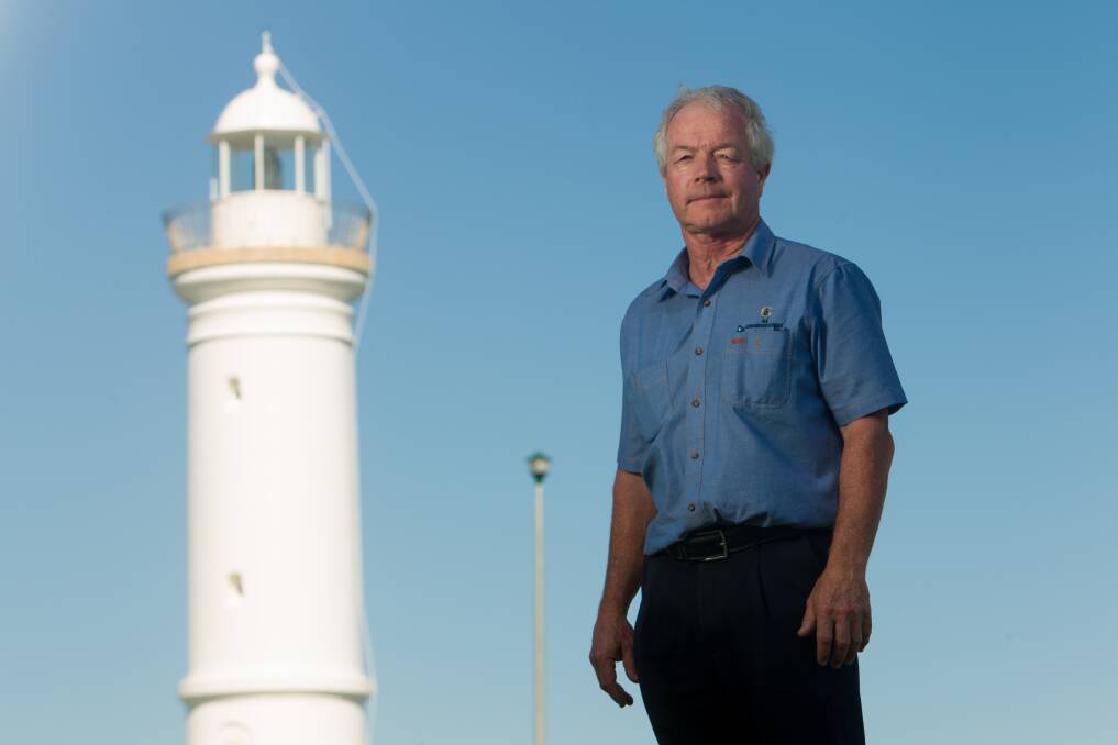 Lighthouses of Australia vice-president Ian Clifford is opposed to an Anzac logo being painted on the Kiama Lighthouse. Picture: CHRISTOPHER CHAN