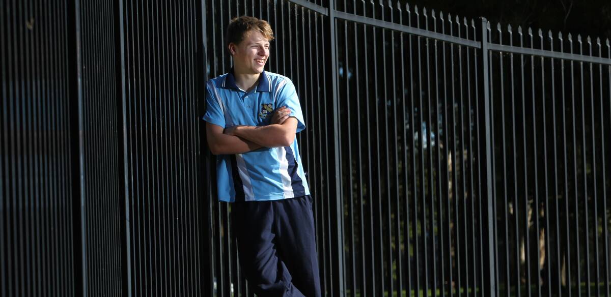 Illawarra student Lachlan Boon, 15, will get the chance to advance the health and wellbeing of young men. Picture: KIRK GILMOUR