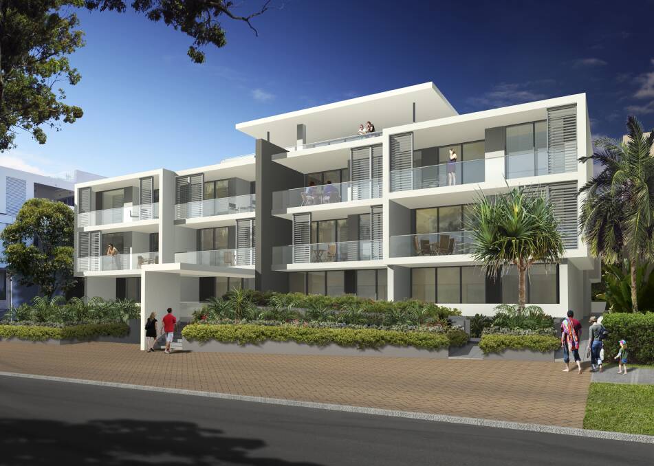 An artist’s impression of the yet-to-be-built apartment complex at 9 Bong Bong Road, Kiama.