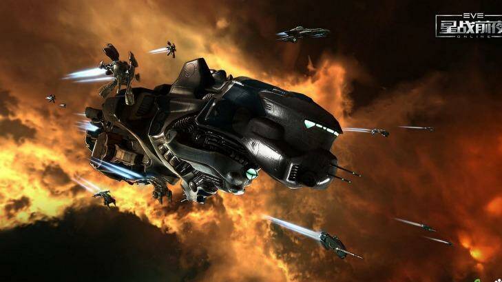 Eve Online players pilot spaceships through a hostile science fiction galaxy.