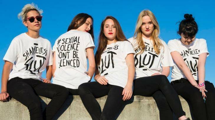 Paloma Brierley Newton, second from right, started the group "Sexual Violence Won't Be Silenced" after the incident. Photo: Supplied