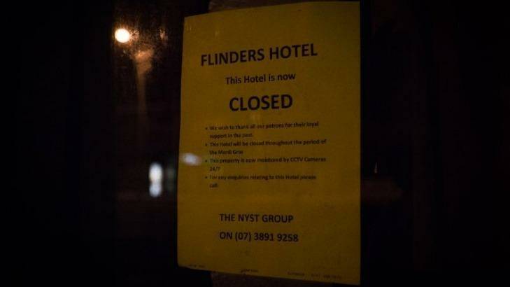 Once-iconic nightlife venues, such as the Flinders, have closed under the new rules.  Photo: Matt Barrie, Freelancer.com