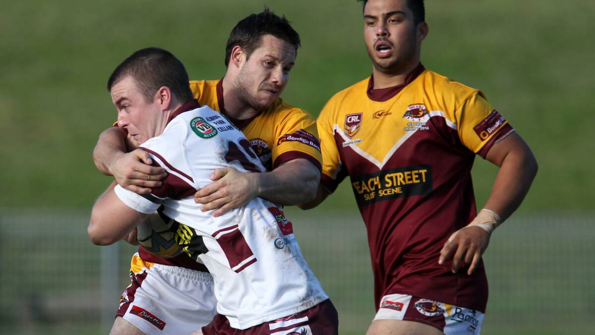 Chris Rowles takes the ball up for Albion Park against Shellharbour.Picture: GREG TOTMAN