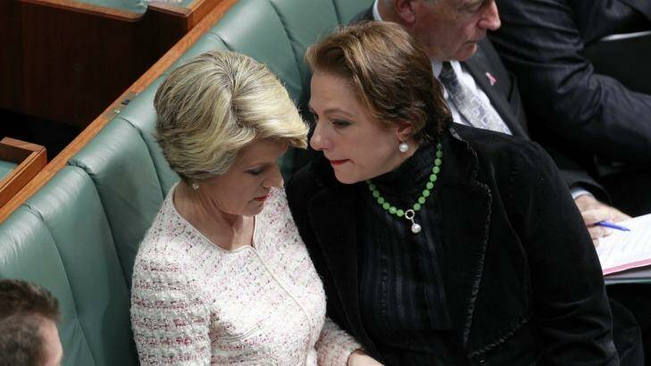 Sophie Mirabella with then deputy opposition leader Julie Bishop, in 2012. Photo: Andrew Meares