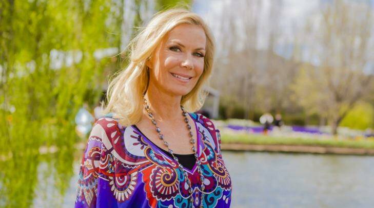 Katherine Kelly Lang from 
The Bold and Beautiful with her new fashion line of kaftans, at Floriade. Photo: Jamila Toderas