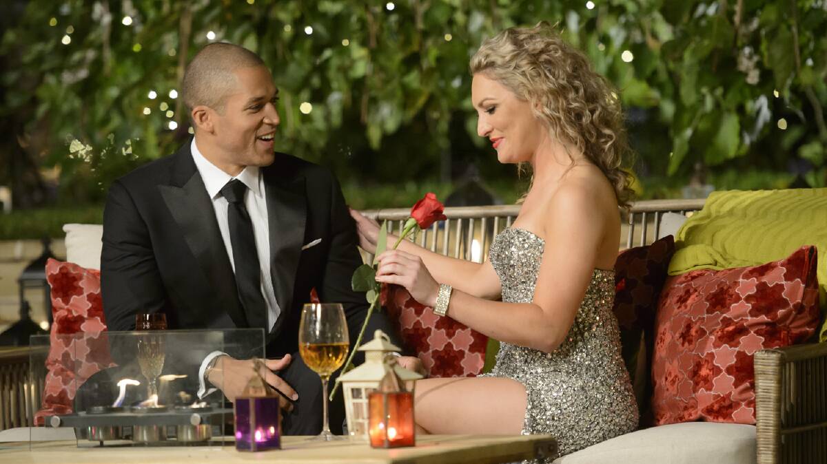 Katrina Burgoyne, Newcastle's hopeful on The Bachelor, was given the first rose by Blake Garvey during Wednesday night's premiere.