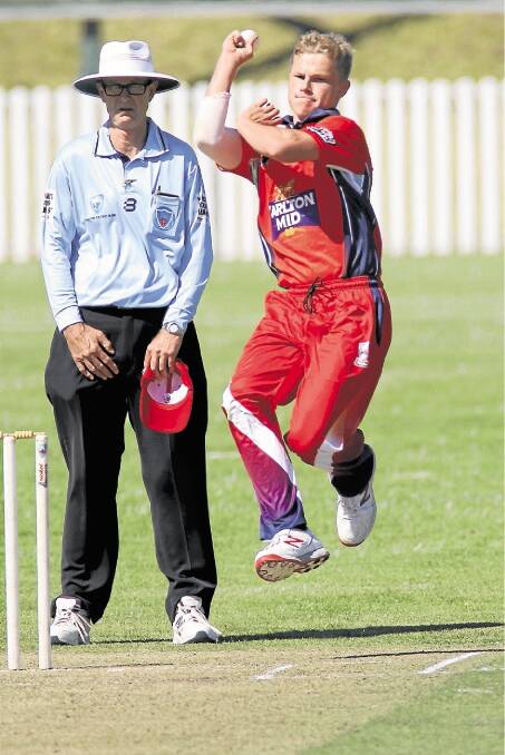 Prospect: Jarrod Colliss bowls for the senior Illawarra side in the Sydney T20 Cup earlier this month. Colliss is part of the Illawarra under-17s team for the Country Carnival at Raymond Terrace.