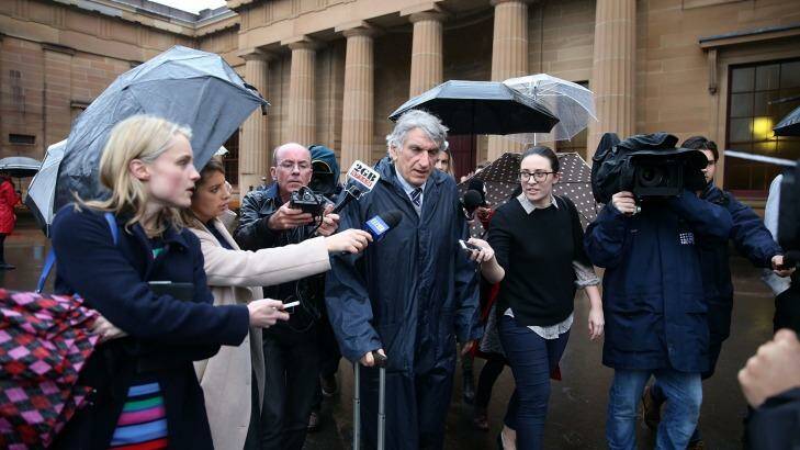 Rogerson's lawyer George Thomas speaks to the media after the sentencing on Friday. Photo: Anthony Johnson