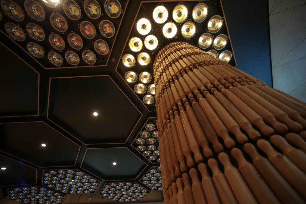Thousands of rolling pins and colanders are a feature of Wollongong Central's lower ground floor. Picture: ADAM McLEAN