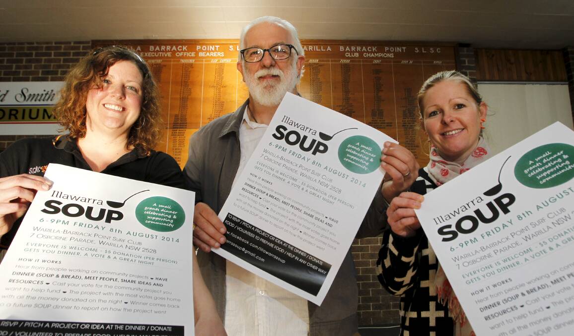 SOUP's Bethany Meares, Brian Pember and Megan Lee. Picture: ANDY ZAKELI