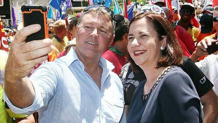 Former national CFMEU president Dave Hanna and Queensland Premier Annastacia Palaszczuk.  Photo: Supplied