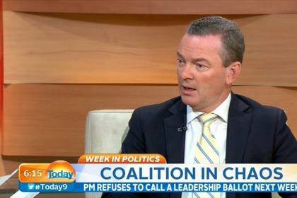 Christopher Pyne said he "hopes" Tony Abbott has the numbers on Today. Photo: Channel Nine