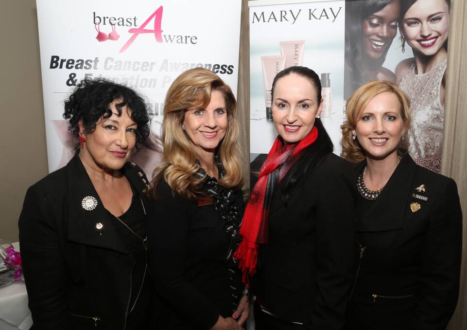 Empowering women: Carima Couttas, Maralyn Young, Michelle Matisse and Jennifer Ratcliffe promote breast awareness at the Lagoon Restaurant. Picture: GREG ELLIS