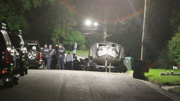 The scene at Winbourne Street, West Ryde after a fatal shooting at the Ghalloubs' home.
  Photo: Ben Rushton 