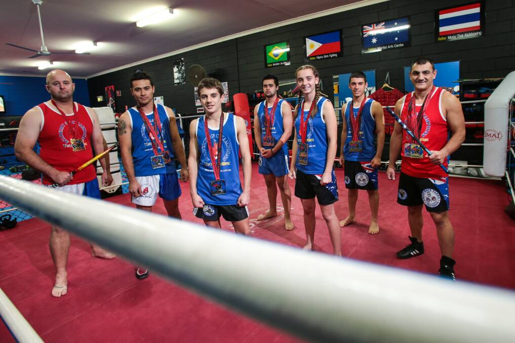 Stick fighters from the Reflex Martial Arts Centre triumphed at the recent Australasian champs. Picture: ADAM McLEAN