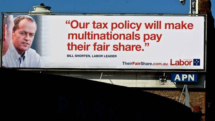 Get the message: A Labor Party billboard displayed on General Holmes Drive. Photo: Ben Rushton