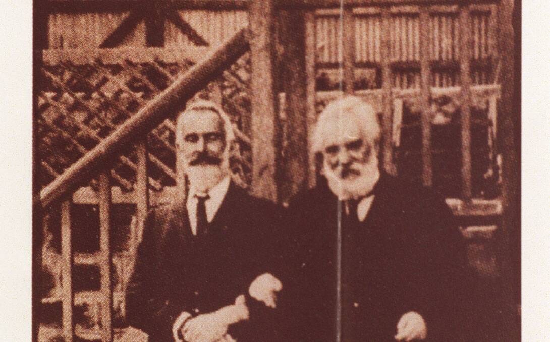 Alexander Graham Bell  with Lawrence Hargrave. Bell visited Sydney especially to meet Hargrave

