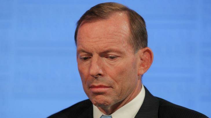 Prime Minister Tony Abbott addresses the National Press Club of Australia in Canberra on Monday 2 February 2015. Photo: Alex Ellinghausen