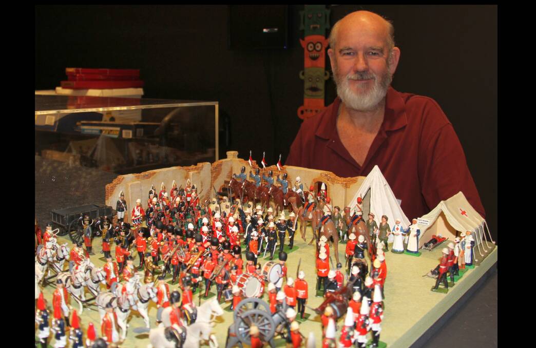 Helensburgh collector Ross McLean with some of his toy soldiers that will be on display int he Museum of Sydney's Toy Through Time.