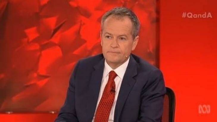 Difficult night ... Bill Shorten faced many difficult questions from audience members and host Tony Jones on Q&A, which was broadcast from Federation University's Founders Theatre in Ballarat.  Photo: ABC