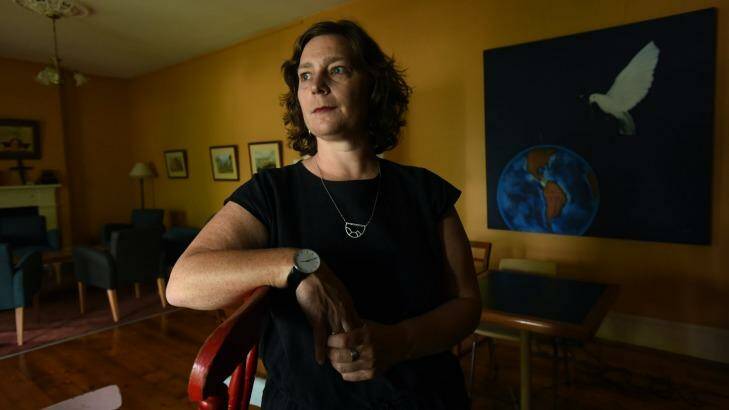 Reverend Nicole Fleming who is a minister with the Uniting Church Balmain who wants to open up rooms in the church for asylum seekers. Photo: Steven Siewert