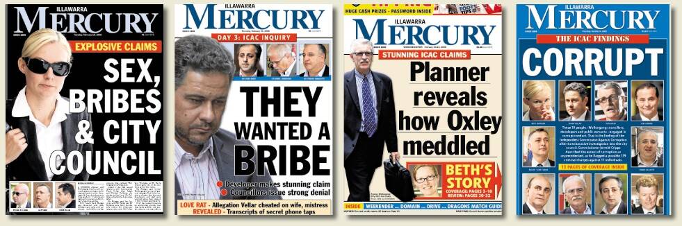 How the Mercury reported the Wollongong City Council ICAC hearings in 2008. This week's High Court ruling may lead to some ICAC investigations being challenged.