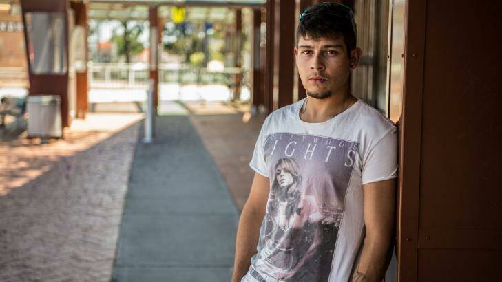 Darren Cini, 19, at Windsor Train station.  Photo: Wolter Peeters