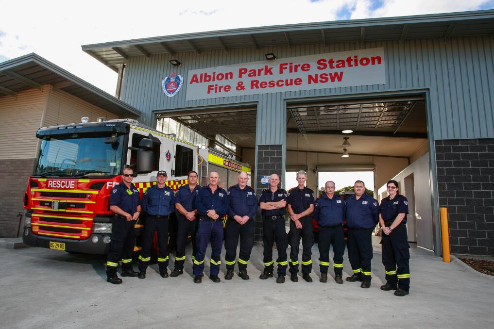 Albion Park firefighters get to check out their new facility in Russell Street. Picture: CHRISTOPHER CHAN