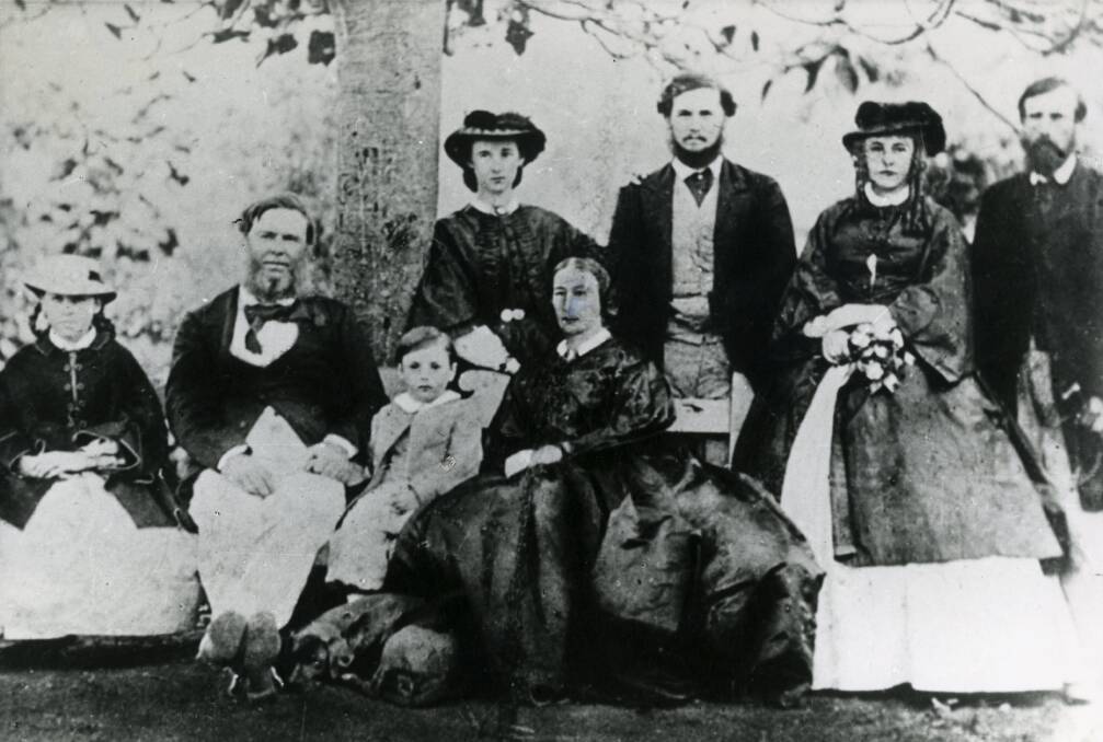 The Jenkins family of Berkeley Estate c1860. William Warren Jenkins is second from left. Aboriginal coachman William Saddler worked for the Jenkins family. Mr Saddler was a renowned sprinter, who visited England and was later crowned King of Illawarra. Picture courtesy of WOLLONGONG CITY LIBRARY and ILLAWARRA HISTORICAL SOCIETY