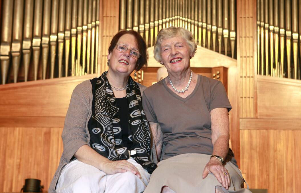 Pamela Mildenhall and Genelle Thomson have organised two organ recitals at Wollongong Town Hall - the first recital is on October 16. Picture: ANDY ZAKELI