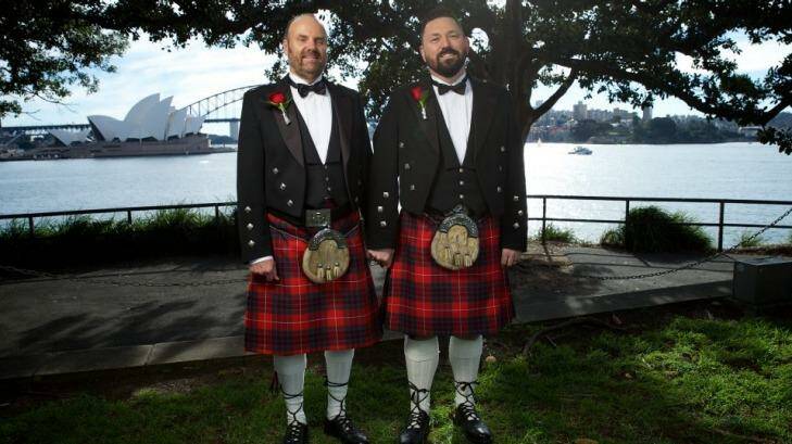 Newlyweds: Gordon Stevenson and Peter Fraser. Photo: Wolter Peeters