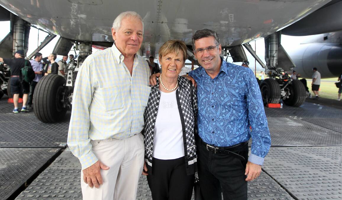Historic: Geoff and Clare Loudon from Christchurch met up with fellow enthusiast  Martin O’Dea. Picture: SYLVIA LIBER