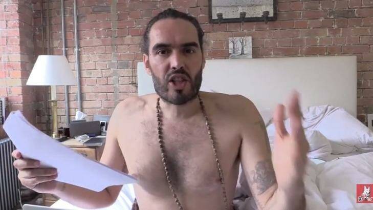 Russell Brand speaks out about the death penalty handed to the Bali nine pair in his web series The Trews. Photo: Screenshot: Russell Brand's The Trews