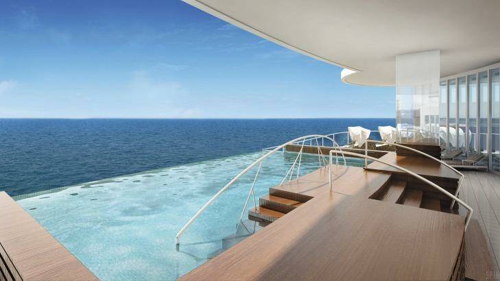 The infinity pool on the Regent Seven Seas Explorer. Photo: Supplied