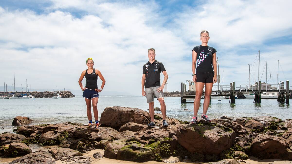 Grace Musgrove, Ben Allen and Jackie Slack will be among those competing in the Australia Day Aquathon. Picture: CHRISTOPHER CHAN