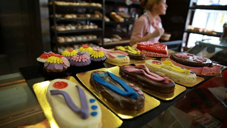 Fancy cakes in a bakery. Photo: Catherine Marshall