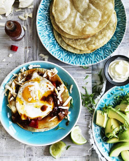 Mexican hangover cure: Huevos rancheros <a href="http://www.goodfood.com.au/good-food/cook/recipe/huevos-rancheros-20150127-3ox3d.html"><b>(Recipe here).</b></a> Photo: William Meppem