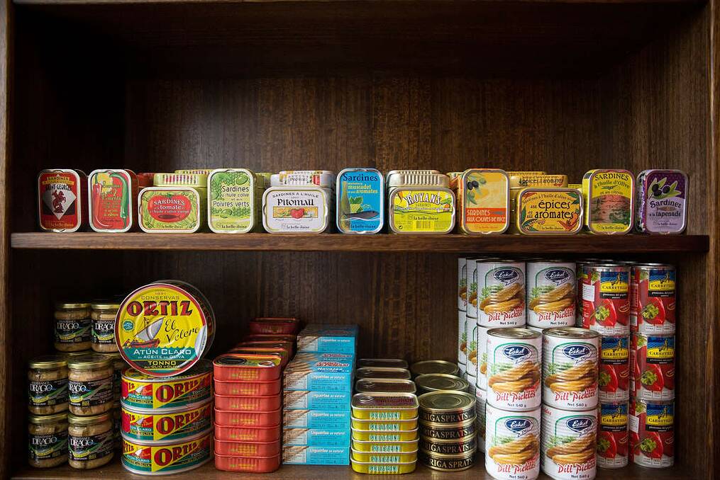 A rainbow of tinned seafood from France and Italy. Photo: Michele Mossop