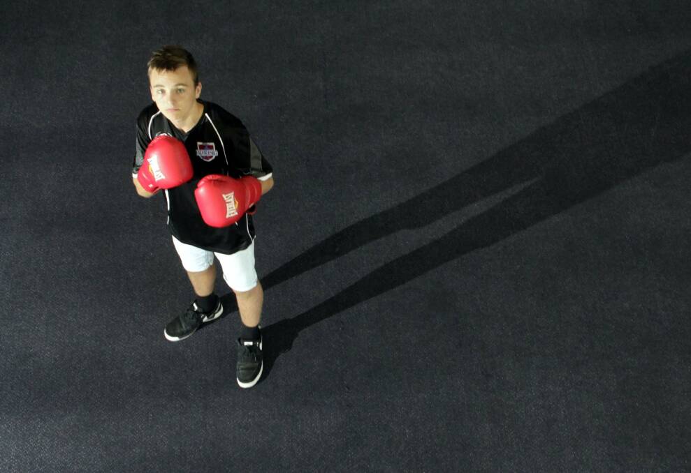 Sam Goodman, 16, is fighting at Centenary Field Hall in Albion Park as part of a big night of fights on Saturday. Picture: ANDY ZAKELI
