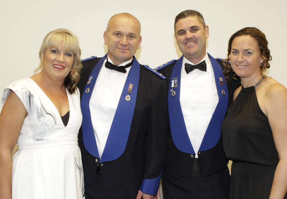 Kim and Zoran Dzevlan with Paul and Nicole Allmen at the Illawarra Police Charity Ball. Picture: ANDY ZAKELI