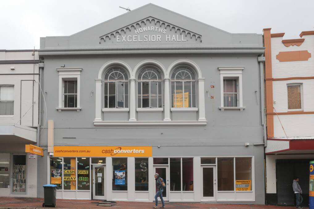 AThe facade of Howarth’s Excelsior Hall at 242 Crown St, Wollongong, has been restored with the help of a Wollongong City Council grant. Picture: ADAM McLEAN