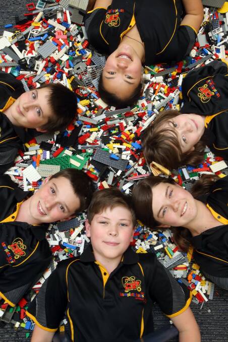 Clockwise from bottom middle, Matthew Wheatley, Andrew Christy, Harri Lahtinim, Nicola Pang, Max Hayes and Marnie Parkinson, from Helensburgh Public School. Picture: ROBERT PEET