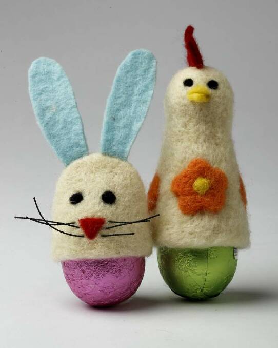 Double happiness: Egg warmer or finger puppet? These are sweet either way. Rabbit, $7.95; hen,$8.95. <a href="http://www.mozi.com.au/">mozi.com.au</a> Photo: Steven Siewert