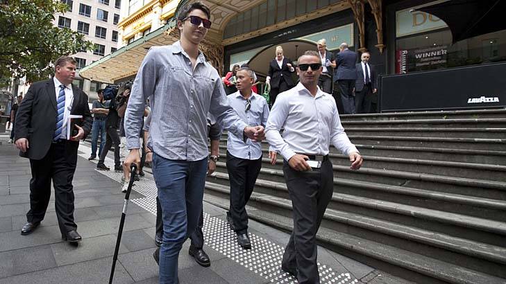 Attacked with a steel bar at a party: Liam Knight leaving court. Photo: Lidia Nikonova