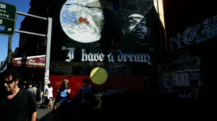 Heritage listed: the I Have A Dream mural on King Street, Newtown.  Photo: Tamara Dean