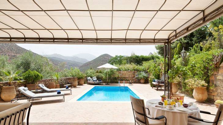 tra20-morocco
Kasbah Tamadot and the Atlas Mountains
Master suite terrace Photo: Matt Livey