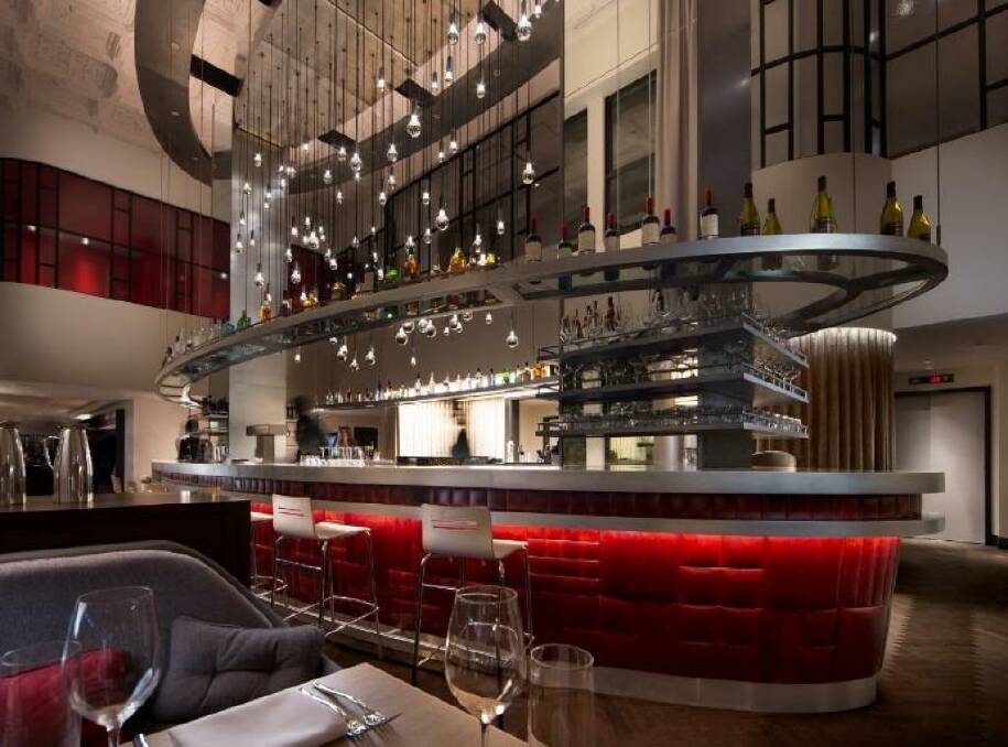 Open for business: The bar at the Commons Club in the new Virgin Hotel in Chicago.