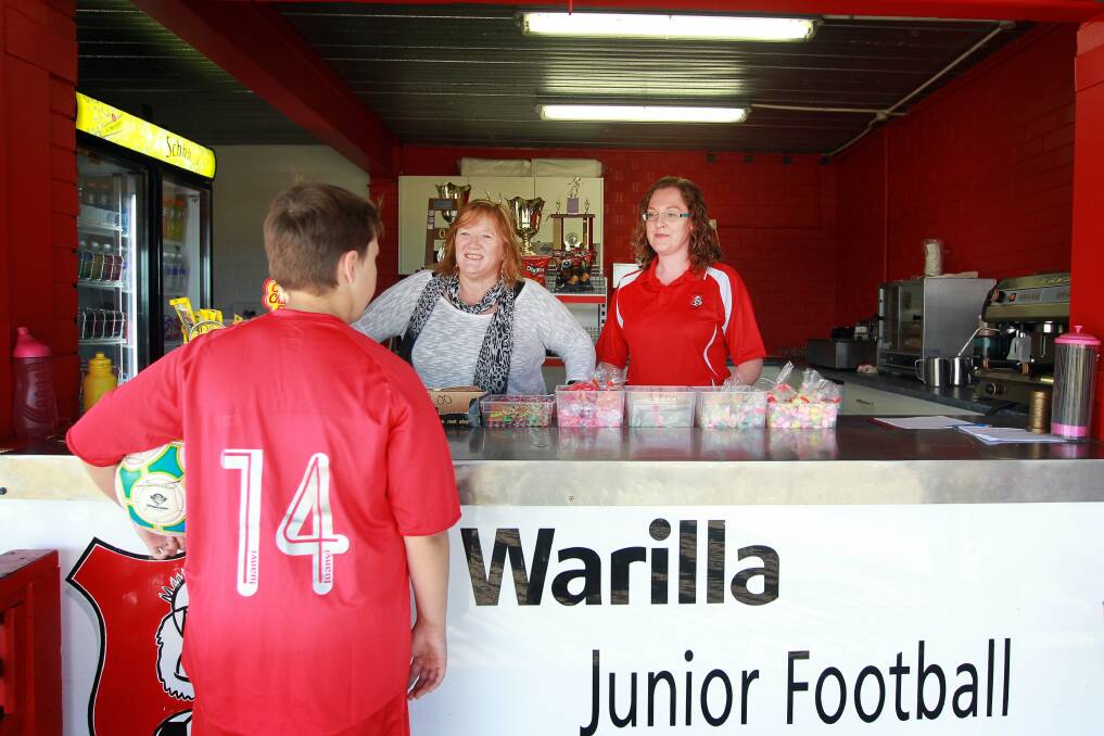 Connor McColl, Marianne Saliba and Donna Moore at a Warilla canteen. Picture: SYLVIA LIBER